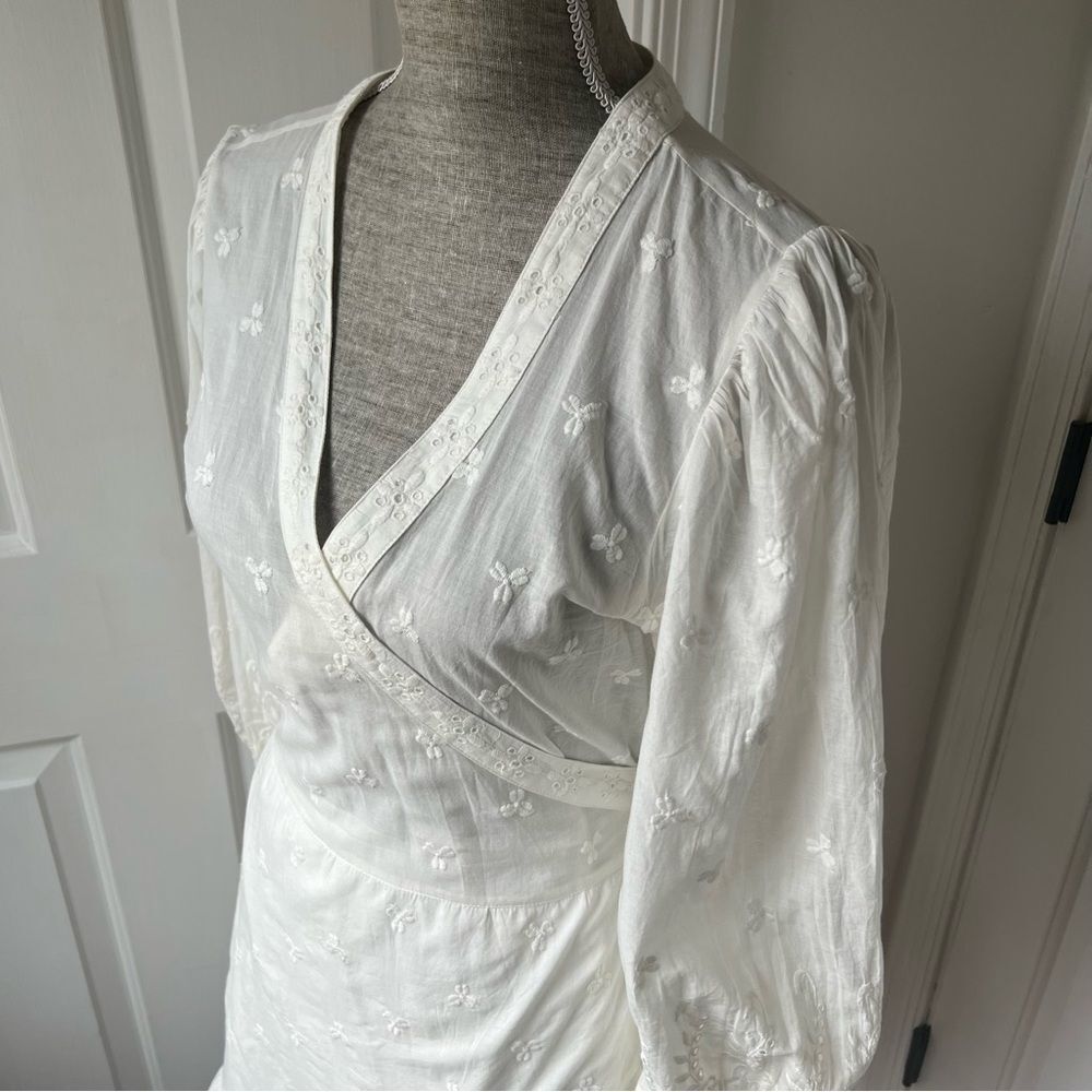 Reformation White Eyelet Wrap Dress - Picture 6 of 9